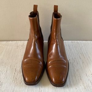 Ralph Lauren Chelsea Women’s Chestnut Tan Boots Purple Label Collection Sz 8